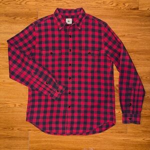 J. Crew Men’s Authentic Buffalo Plaid Long Sleeve Work Shirt Red/Black Medium